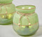 Frosted Green Glass Votives (Set of 2)