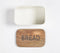 Galvanized Iron Textured Typographic Bread Box with Wooden Lid