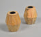 Geometric Hand Carved Mango Wood Candle Holders (Set of 2)