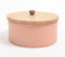 Galvanized Iron Round Bread Box with Wooden Lid