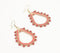 Fuschia Glass Beads Dangle Earrings