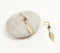 Gemstone & Gold-Toned Leaf Dangle Earrings