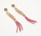 Glass Bead & Suede Tassel Dangle Earrings
