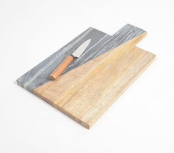 Fusion Natural Acacia Wood & Marble Chopping Board