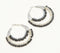 Glass Beaded Black Dual-Hoop Earrings