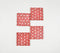 Geometric Red Stone Coasters (set of 4)