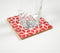 Geometric Red Stone Coasters (set of 4)