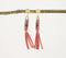 Glass Beaded & Brass Red Shoulder Duster Earrings