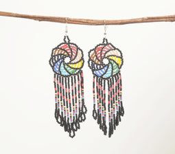 Glass Beaded Clustered-Candy Dangle Earrings
