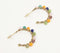 Glass Beaded Gold-Toned Iron C-Hoop Earrings