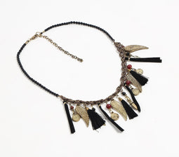 Glass Beads & Iron Charms Boho Necklace