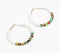 Glass Beaded White Hoop Earrings