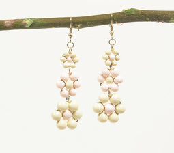 Glass Beads Floral Dangle Earrings