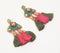 Flower Beaded & Tasseled Dangle Earrings