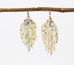 Glass Beaded Statement Dangle Earrings