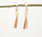 Glass Beaded & Brass Orange Shoulder Duster Earrings