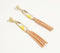 Glass Beaded & Brass Orange Shoulder Duster Earrings