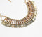 Glass Beads & Iron Coins Tribal Bib Necklace