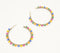 Glass Beads-Lined Gold-Toned C-Hoop Earrings