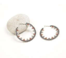 Glass Beaded Hoop Earrings