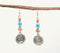 Glass Beads & Silver-Toned Coin Dangle Earrings