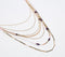 Glass Crystal Beaded Metallic Layered Necklace