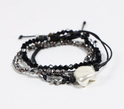 Glass Crystal Beads Black Bracelet