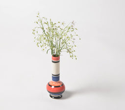 Glazed Ceramic Flask-Shaped Flower Vase
