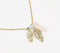 Glass Crystal & Metallic Feather Necklace
