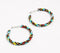 Glass Beaded Multicolor Swirl Hoop Earrings