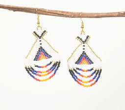 Glass Beaded Chandelier Earrings