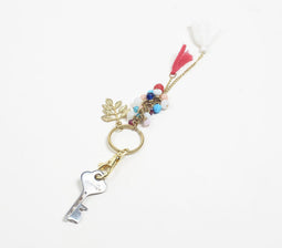 Glass Beaded Tasseled Keyring