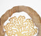 Gold Toned Decorative Tree in Wooden Ring