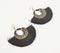 Gold-Toned Alloy Fringed Black Dangle Earrings