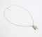 Glass Crystal & Metallic Feather Charm Necklace