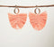 Gold-Toned Alloy Fringed Coral Dangle Earrings