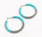 Glass Beaded Turquoise Hoop Earrings