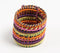 Glass Beaded & Woven Thread Boho Cuff Bracelet