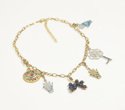 Gold-Toned Charms Bracelet with Extension Chain