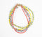 Glass & Agate Beaded Anklets Set of 2