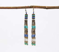 Glass Beaded Shoulder-Duster Earrings