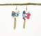 Gold-Toned Iron & Bone Beads Tasseled Dangle Earrings
