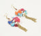 Gold-Toned Iron & Bone Beads Tasseled Dangle Earrings