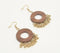 Gold-Toned Iron & Wood Dangle Earrings