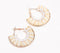 Gold-Toned Iron & Beads Arc-Hoop Earrings