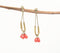 Gold-Toned Iron & Coral Glass Beads Drop Earrings