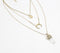 Gold-Toned Brass & Natural Stone Pencil-Pendant Layered Necklace