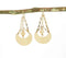 Gold-Toned Iron & Glass Beaded Chain-Triad Dangle Earrings