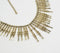 Gold-Toned Beaded Spikes Bib Necklace with Extension Chain