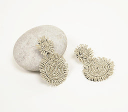 Glass Beads Studded Drop Earrings